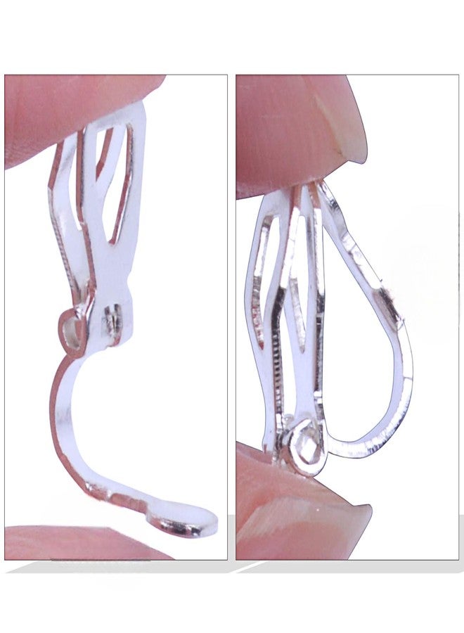 ST logo Clip-on Earring Findings with Loop Earring Setting Components Non Pierced Earring Jewellery Making Supplies DIY Art & Craft (10 +10 Pcs Golden & Silver) - Image 4